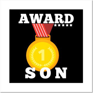 Award Trophy Best son i love my son gift Posters and Art